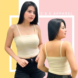 Plain Knitted String / Strap Crop Top