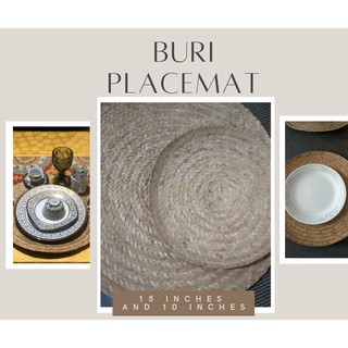 Native Placemat Buri 10 inches and 15 inches natural brown