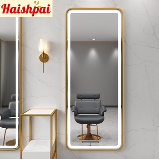 vanity mirror Hairdresser's Mirror wall mirror Platform Barber's Mirror Hair Salon's Special Net Red Tide Led with Light Hanging on the Wall Haircut Mirror Wall Hanging (1)