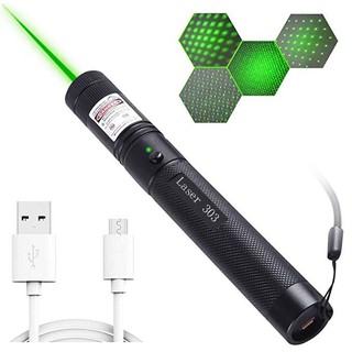 High Power Portable USB Green Laser Battery Embedded In Red Laser View 500-1000m 5MW Adjustable