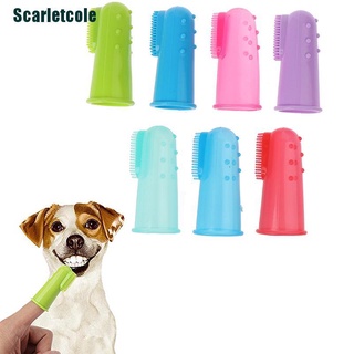 [Scarletcole] 1Pcs Soft Finger Toothbrush Pet Dog Cat Dental Cleaning Brush Teeth Care Hygiene