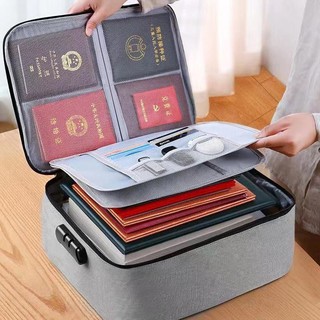 organizer✸Large Capacity Files Storage Bag 3 Layer Passports Organizer with Lock Waterproof for Trav