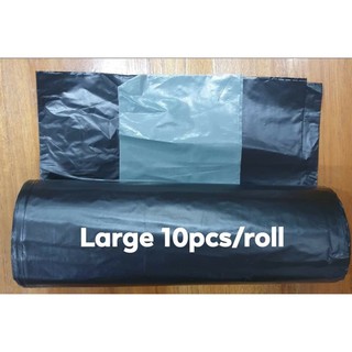 Per Roll Large Garbage Trash Bag Heavy Duty Thick with Quick-tie (10pcs) JR Brand
