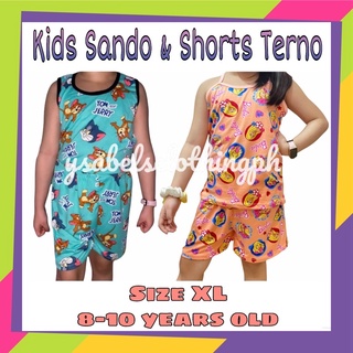 Kids Sando & Shorts Terno For Boys and Girls Pambahay Clothes Size XL for 8-10years old