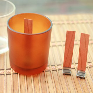 10pc Wooden Wick With Sustainer Set for Votive Candle dia. 8cm to 10cm Natural DIY Candle Supplies