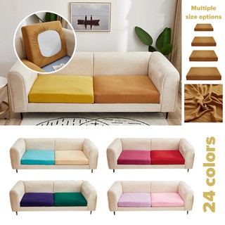 [COD&Ready Stock]1/2/3/4 Seater Seat Cover Solid Color Elastic Half Pack Sofa Cushion Cover Stretch Sofa Slipcover