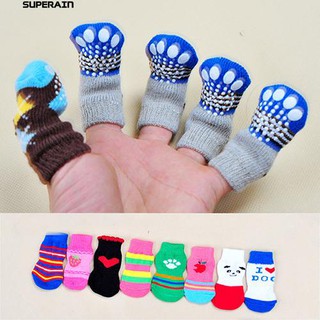 🐕4 Pcs Fashion Cute Puppy Dog Pet Knits Socks Mini Sock (2)