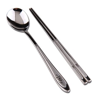 Korean Rounded Turtle Stainless Steel Chopsticks & Spoon Set