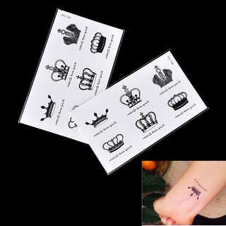 Fake Temporary Tattoo Sticker Disposable Crown Arm Body (3)