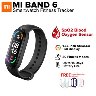 Xiaomi Mi Band 6 Fitness Tracker SpO2 Blood Oxygen Sensor 24H Heart-Rate Monitoring 30 Fitness Modes 5ATM Water-Resistant and PAI Vitality Index