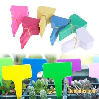 LFPH 100Pcs Plant Tags T-type Garden Nursery Label Plastic Plant Tags Markers Tool [COD]