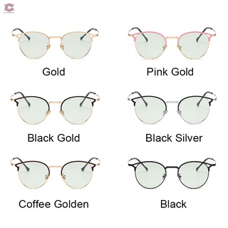 Bluelight-blocking Glasses Retro Style Round Thin Frame Flat Lens with Discoloration for Computer Workers Outdoors
