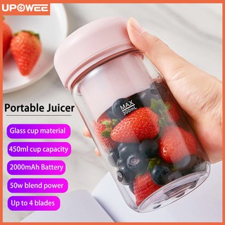 Original OUMI 450ML Glass Juicer Portable Blender 2000mAh Rechargeable Fruit Juice Cup Mixer Bottle USB Waterproof (1)
