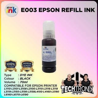 New product❇✁△Epson 003 4+1 Ink Refill Compatible for Epson L1110 L3101 L3108 L3100 L3110 L3118 L311