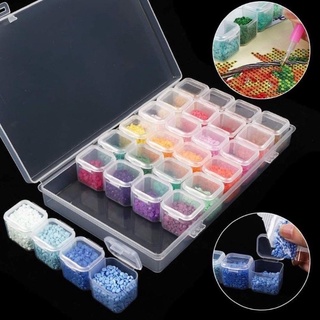 28 Slots Mini Jewelry Storage Box Plastic Transparent Mini Beads Display Medicine Box Storage Box