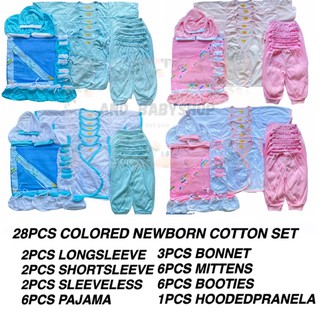 28PCS Newborn Baru-baruan Colored & Bias Set