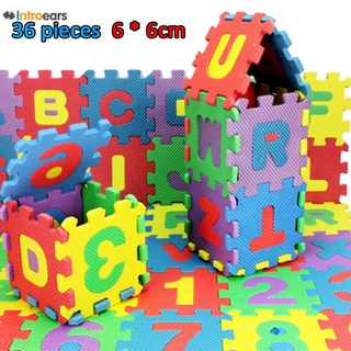 36PCS ALPHABET NUMBERS EVA FLOOR PLAY MAT BABY ROOM ABC FOAM PUZZLE Baby Soft EVA Foam Play Mat Alphabet Puzzle DIY Toy 36pcs Baby Kids Alphanumeric Educational Puzzle Blocks Infant Child Toy Gifts(Smaller only for children to play, not on the floor)