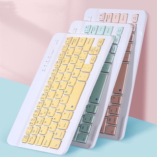 Wireless BT Keyboard Three-system Universal Colorful Rechargeable Bluetooth Keyboard Mobile phone Ta