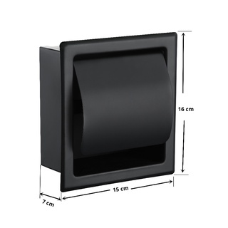 Paper Holders Modern Wall Mount Matte Black 304 Stainless Steel Bathroom Toilet Paper Holder WC Roll (6)
