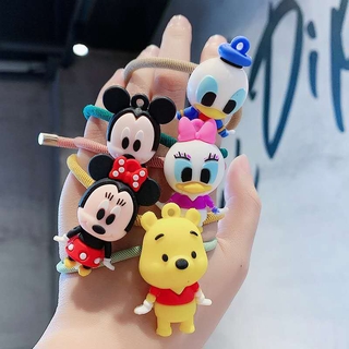 Disney Minnie Mickey Mouse Daisy Donald Duck Winnie Pooh hair tie ponytail hair rope elastic rubber band