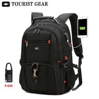men's swiss backpacks travel bag business anti theft backpack men mochila USB Charging 15.6 17 inch