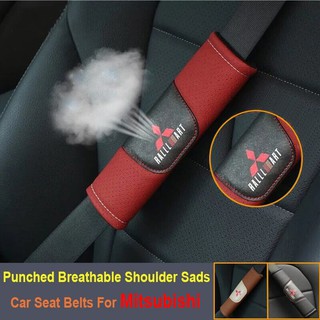 1Pair High Quality Leather Car Seat Belt Cover Case Shoulder Pad For Mitsubishi