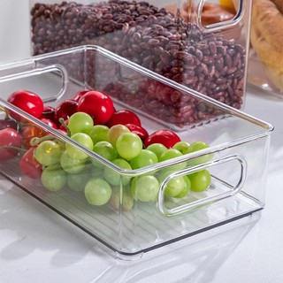 [Ready stock] Clear transparent pantry fridge freezer organizer container bins (1)