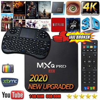 【COD】MXQ PRO 4K Smart TV Box 1G+8G/2G+16G Rk3229 Quad Core Android 7.1 3D Player