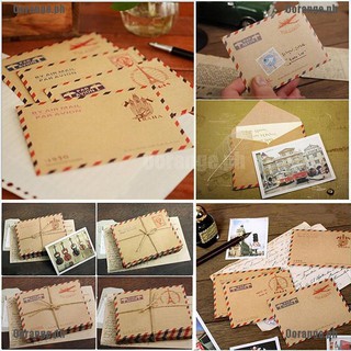 SP New 10 Sheets Mini Envelope Postcard Letter Stationary Storage Paper Vintage HG