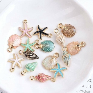5iRG Nice Conch Sea Shell Charms Ocean Pendants Starfish Anklet Bracelet Necklace DIY Handmade Acces