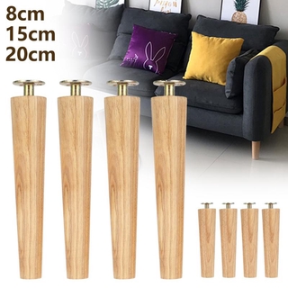 Wooden Furniture Legs 4 Solid Wood Tapered M8 Replacement Furniture Feet With 12 Screws For Couch Sofa Cabinet Ottoman