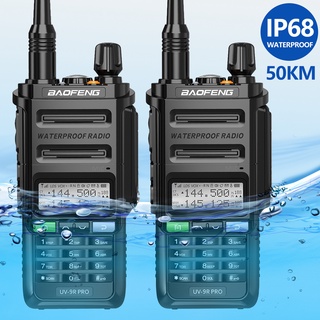 2pcs Baofeng UV-9R PRO IP68 Waterproof Walkie Talkie Powerful Transceiver 50km Long Range Radio Upgr
