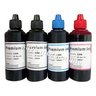 Premium UV Dye Ink compatible w/ Canon Set of 4 (Black/Cyan/Magenta)