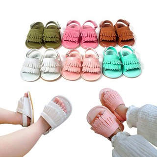 HIIU Summer Tassel Baby Girls Boys Rubber Sole Moccasins Shoes (1)