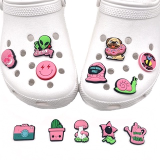 1pc Cartoon Pink Shoe Charms Buckles jibbitz croc charm set Shoes Accessories X-mas Gifts (7)