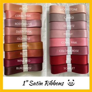 (PER YARD) 1" PREMIUM Satin Ribbon High Quality Double Sided (Reds)