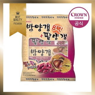 🇰🇷[8pcs]Korean Food CROWN Sweet Red Bean Jelly and Chestnut Jelly 50g