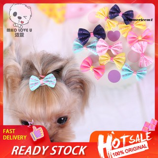【Ready Stock】6 Pcs Dog Cat Puppy Hair Clips Hair Bow Tie Flower Bowknot Hairpin Pet Grooming