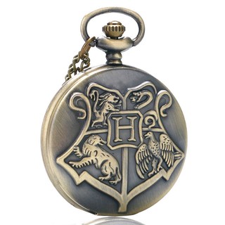 Retro Harry Potter Hogwarts Crest Geek Bronze Pocket Watch (3)