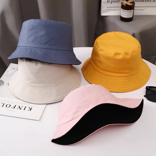 RAINBOWCO Plain Reversible Bucket Hat Fisherman Hat For Men And Women Unisex Cotton