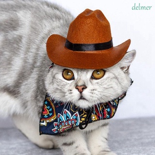 DELMER Adorable Cat Cowboy Hat Dog Dog Costume Dog Hat Halloween Decoration Christmas Clothes Cat Costumes Puppy Funny Pet Supplies