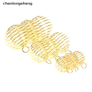 【ong】 30 Pcs/set And 3 Sizes Spiral Bead Cages Pendants Gold For Diy CrystalsJewelry .