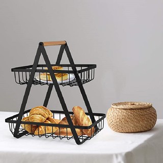2-Tier Fruit Basket for Table Display Fruits Stand Detachable Vegetables/Fruits Organizer Fruit Bowl (3)