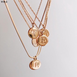 ☌Initial Disc Necklace | Twinklesidejewelry