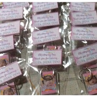 25 Pcs Personalized Acrylic Keychain for Baptism Birthday Party Favor