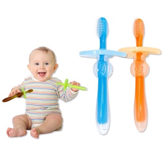 ☃ED shop Baby soft toothbrush silicone chewable rubber teeth teether massager bursh babys newborn