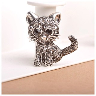 💅Kawaii Cat Brooches For Women Men Kids Veil Pin Brooches Coat's Antique Silver (2)