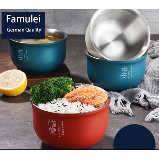 Famulei Double Layer Insulation 304 Stainless Steel Rice Bowl 450ml (8)