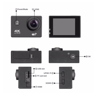 4K Ultra 16MP HD 2"1080P WiFi Action Sports Camera (BLACK) (7)