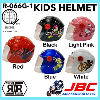 RXR Kids Bata Motorcycle Helmet Spiderman Mickey Minnie Hello Kitty Minion Iron Man with ICC (BPS)